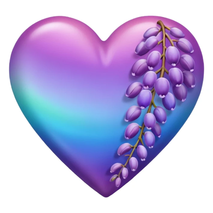 Wisteria and Malibu multicolor emoji heart sticker