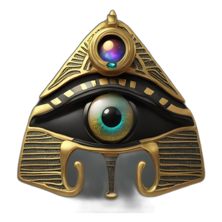eye of Ra, 3d, black, cosmic style sticker