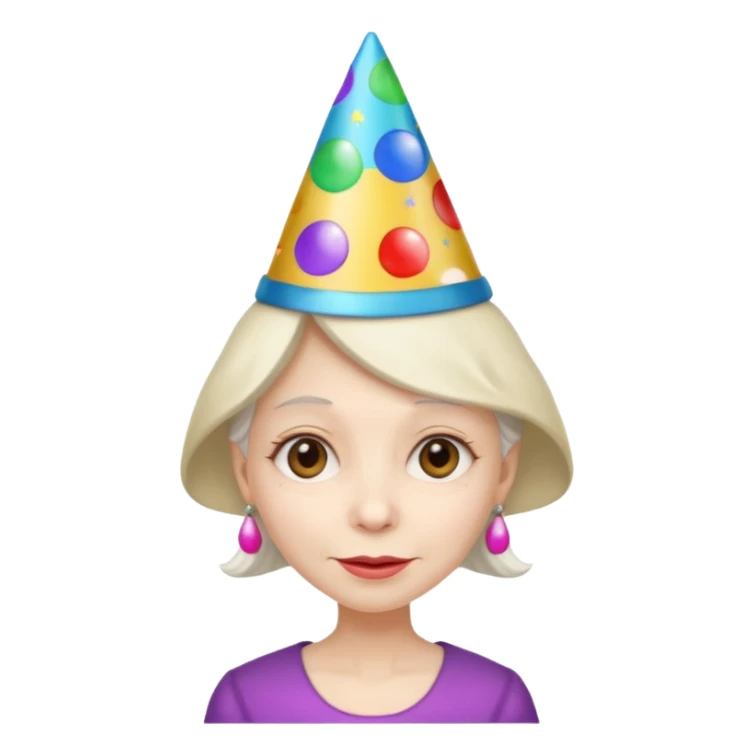 party hatted old girl sticker