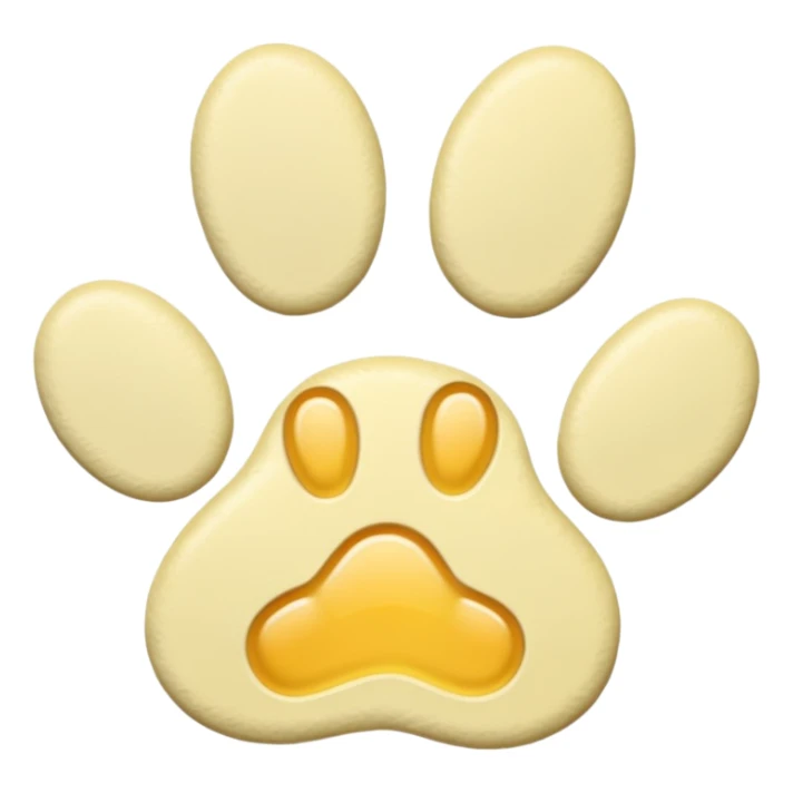 a pale pastel yellow pawprint sticker