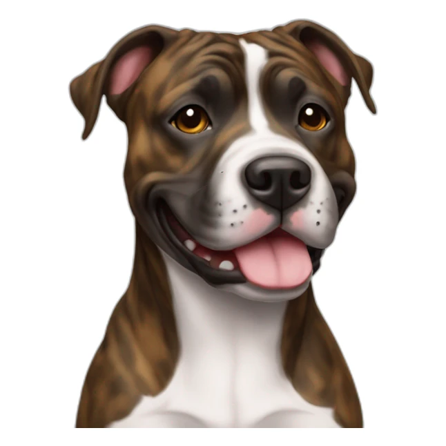 happy brindle Staffordshire with all brindle face and body sticker