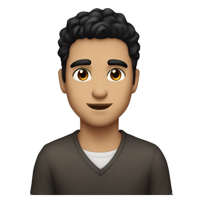 handsome boy with black hair and brown eyes dark lashes sticker