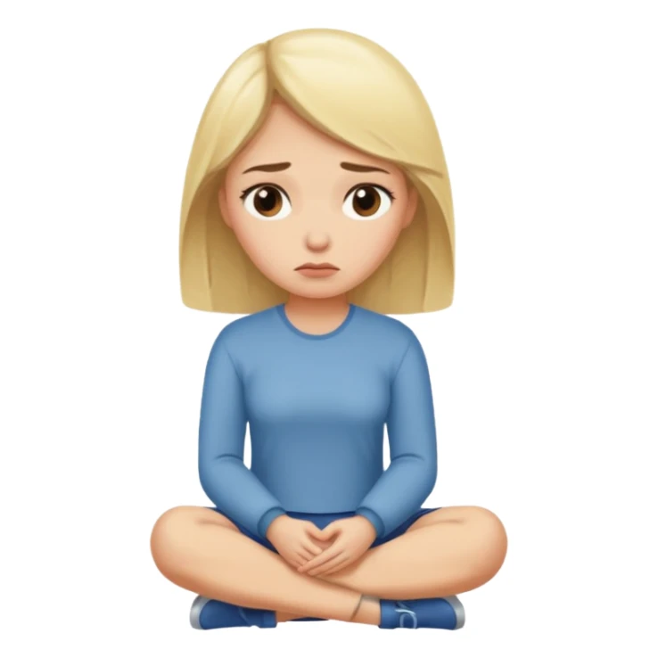 Blonde woman sitting waiting sad sticker