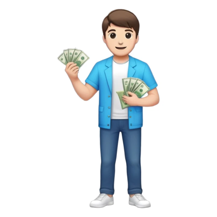 Mr beast  full body standingwith cash sticker