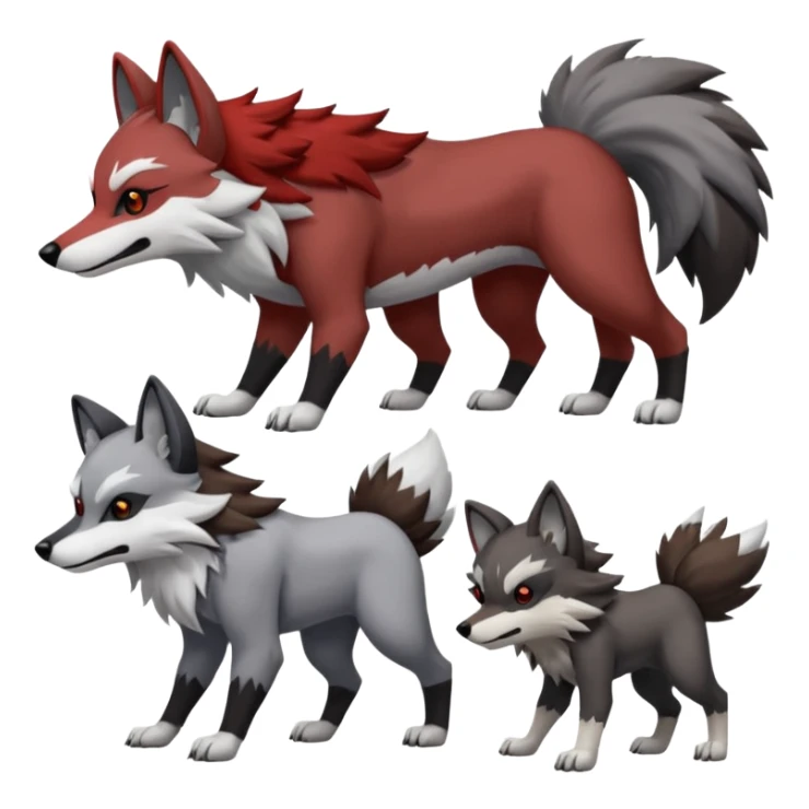 Obstagoon-Poochyena-Lycanroc-fusion sticker