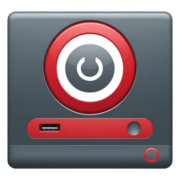 Create a TV-style baseboard in dark gray and red. On one side, a circle for the media outlet's logo. sticker