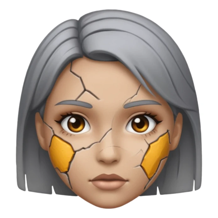 gray metal painted girl sticker