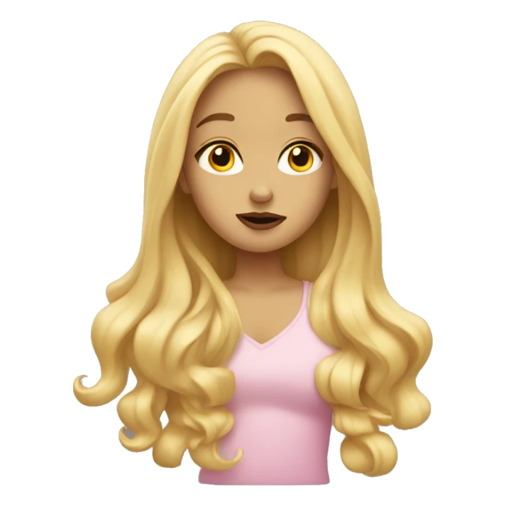 Girl with long blonde hair blowing kisses  sticker