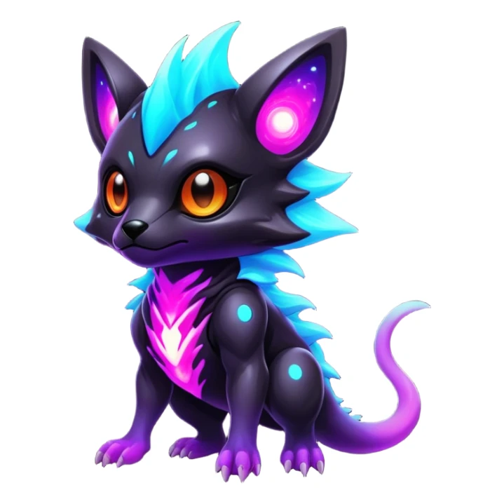 Epic Edgy Cute Colorful Vibrant Dark Nebula Modern Vernid-Protogen-creature-animal, full body sticker