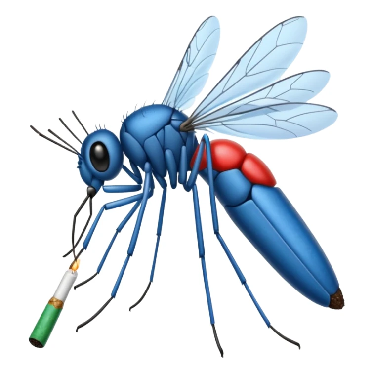 mosquito azul fumando un cigarro sticker