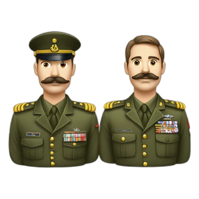 Militaire moustache au milieu et cheveu plaqué sur le côté sticker