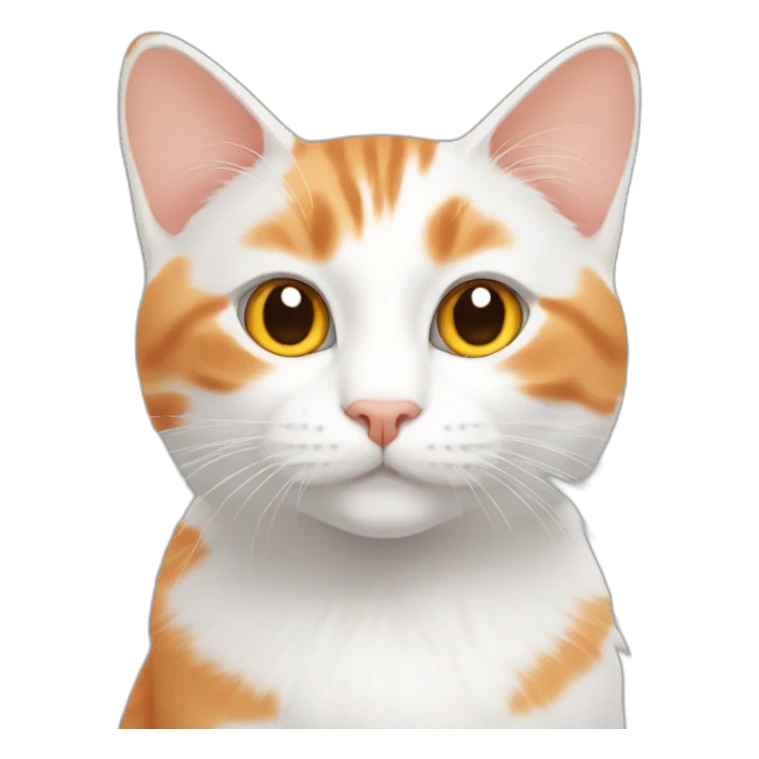 orange and white cat most white sticker