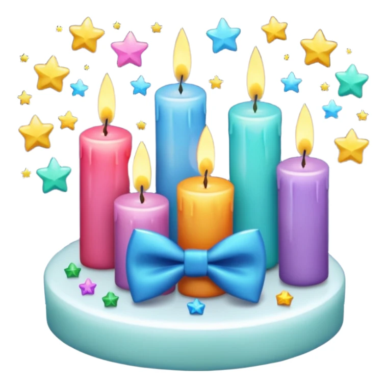 Aesthetic scenic beautiful gorgeous holy divine spiritual pretty elegant sparkly shiny scene of Candles, bow ties, sparkles, stars, scenic aesthetic scenery sticker