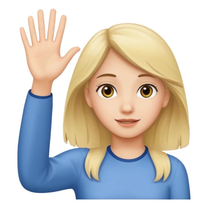 teenager profile waving goodbye sticker