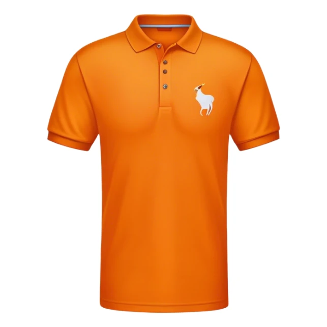 Polo shirt orange and white sticker