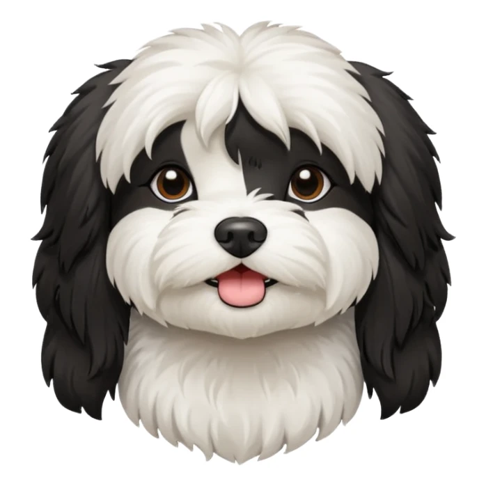 havanese female dog black and white sticker