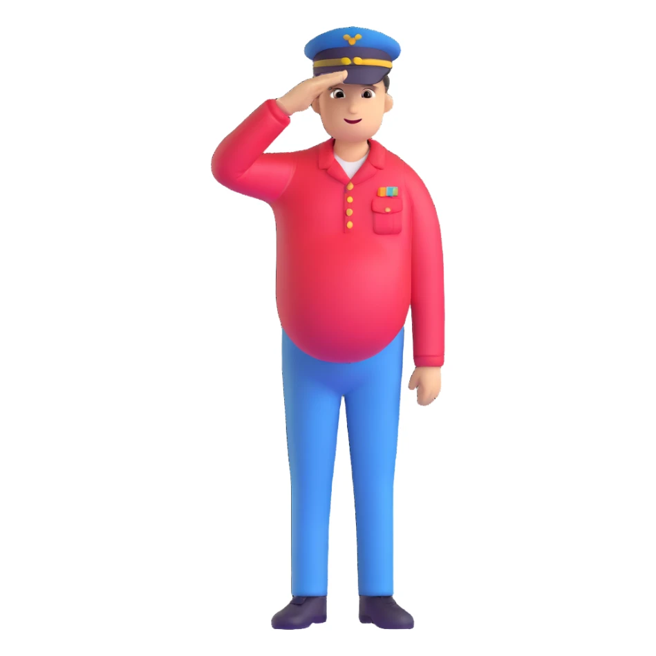 pregnant man saluting sticker