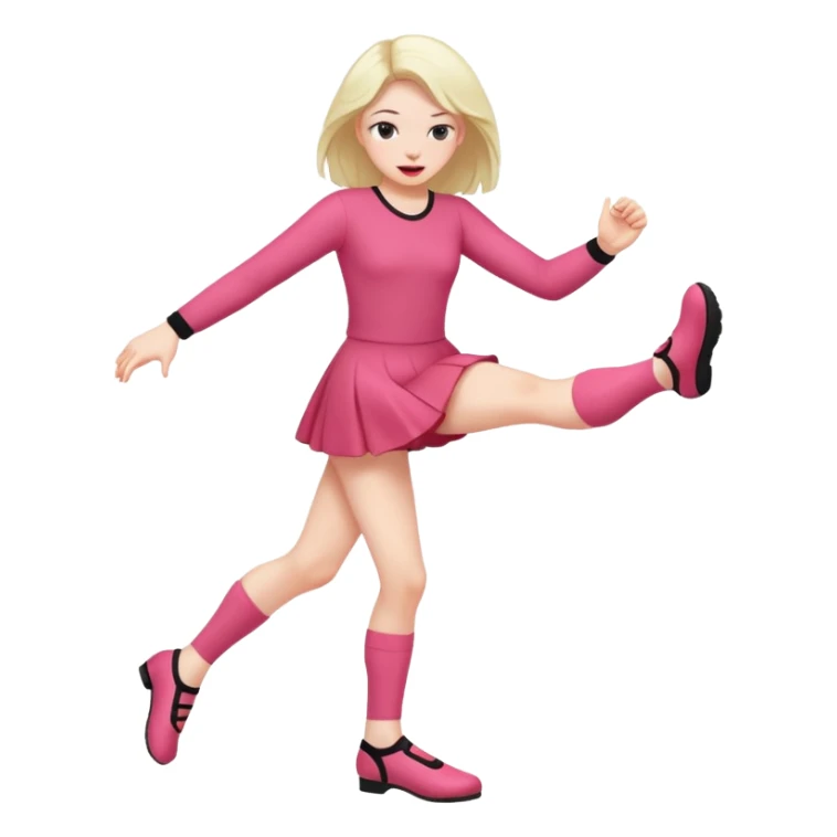 girl kicking her feet and blushing sticker