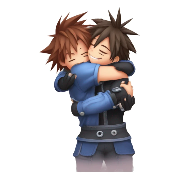 Sora hug kingdom hearts hugging stitch sticker