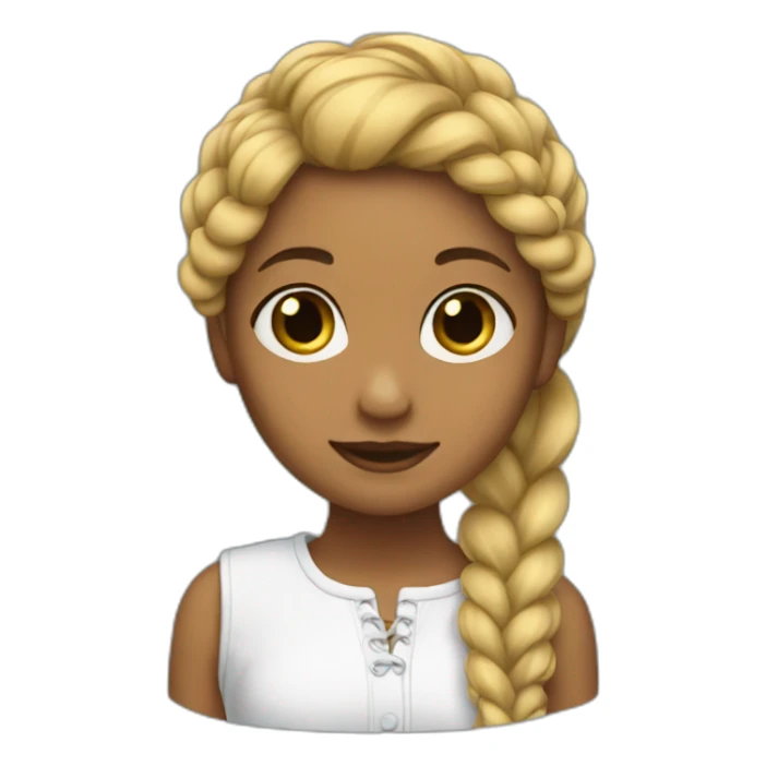  Girl with Braid jellow  sticker