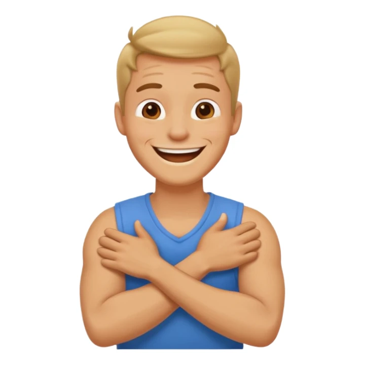 Arms crossed holding neck laughing guy sticker