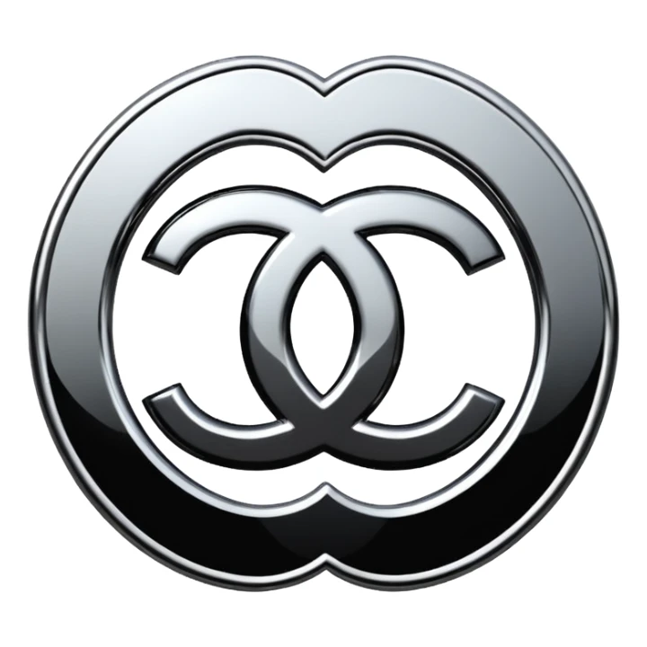 Chanel sport logo chrome glossy sticker