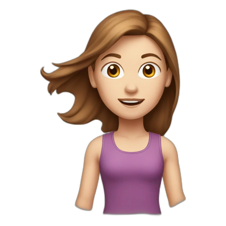 white-girl-running, brown-hair sticker