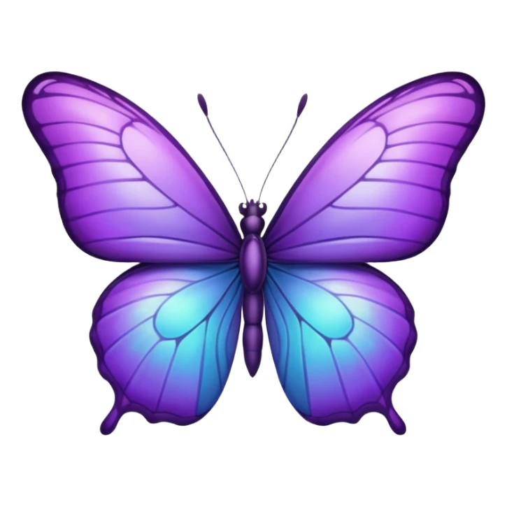 Purple butterfly in emoji sticker