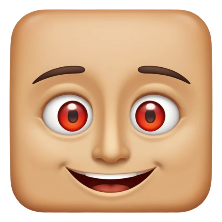 Happy face with half-lidded eyes, relaxed goofy smile, and slightly red eyes, looking high or stoned sticker