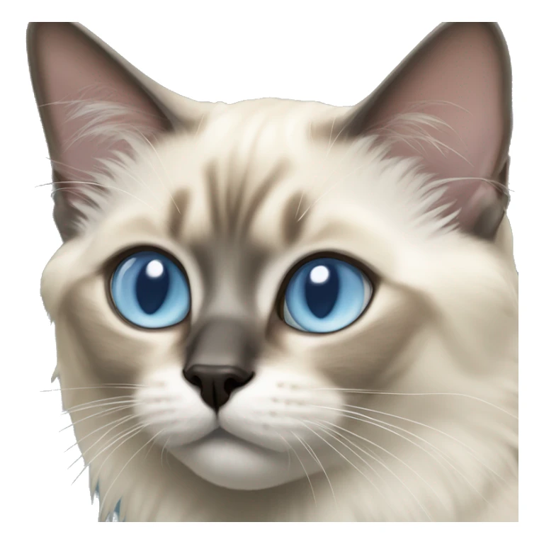 Balinese cat with light blue eyes and medium length fur sticker