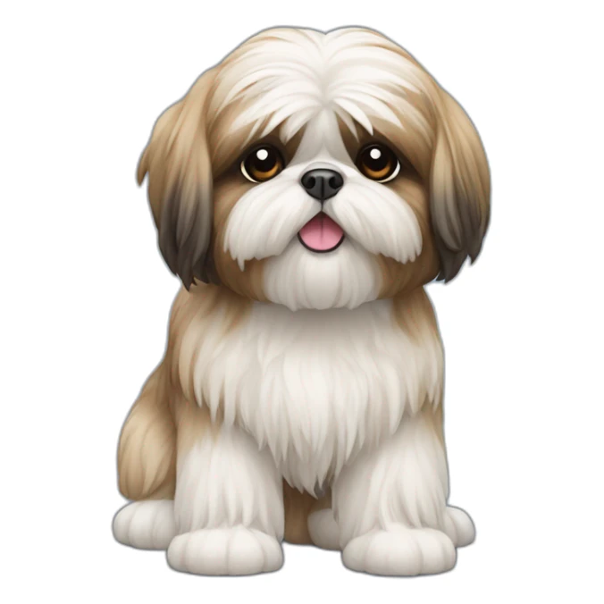 Dog Shih Tzu with long wool full-height stand up sticker