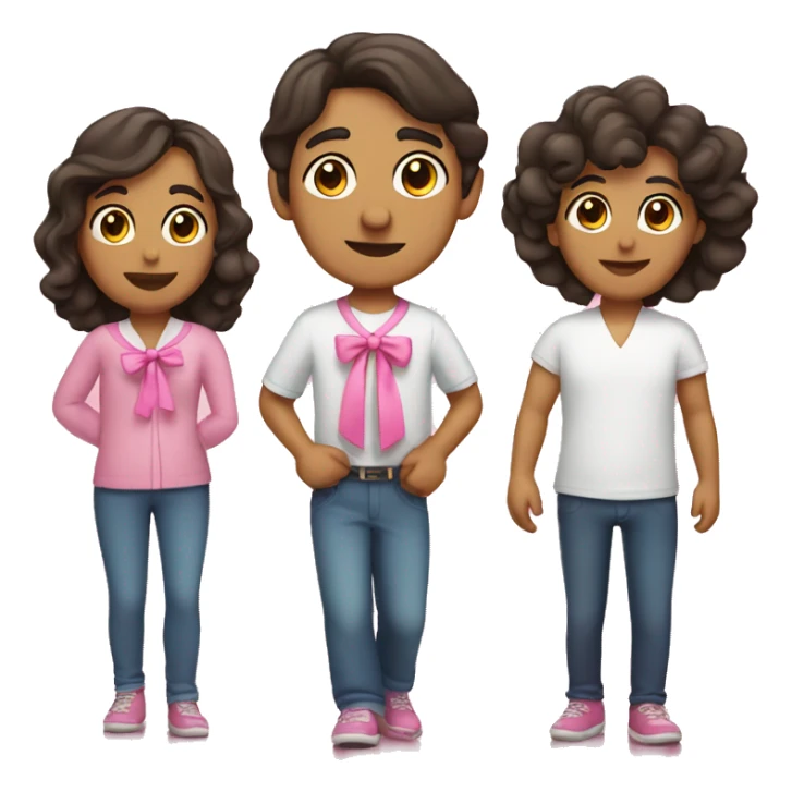 latino family with pink bows sticker