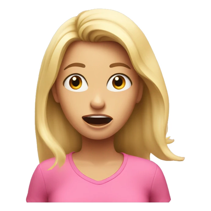 Shocked blonde girl in pink top sticker