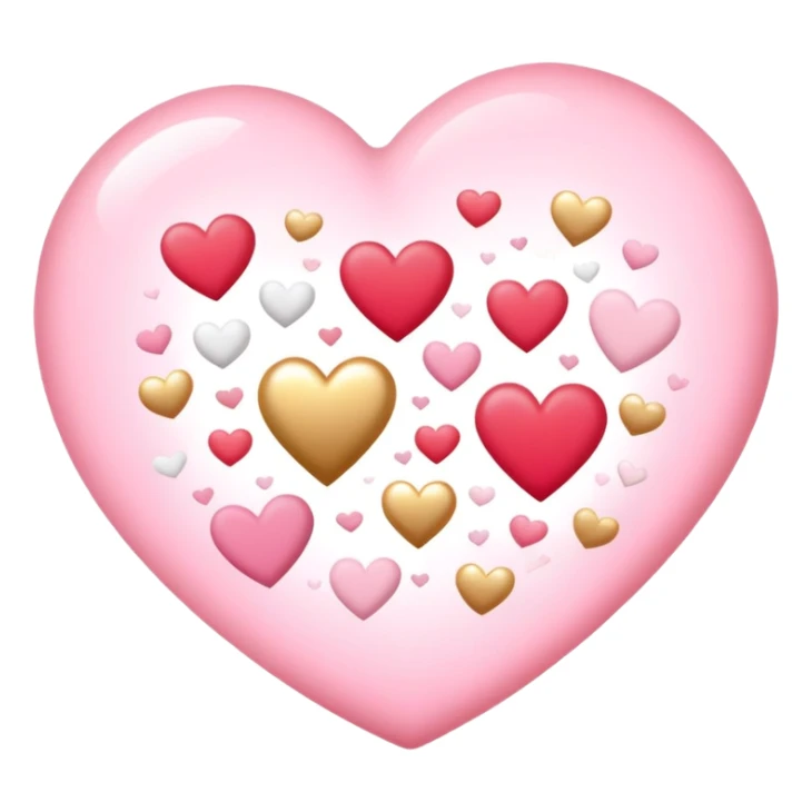 Romantic pastel red and pink and white and gold hearts sticker