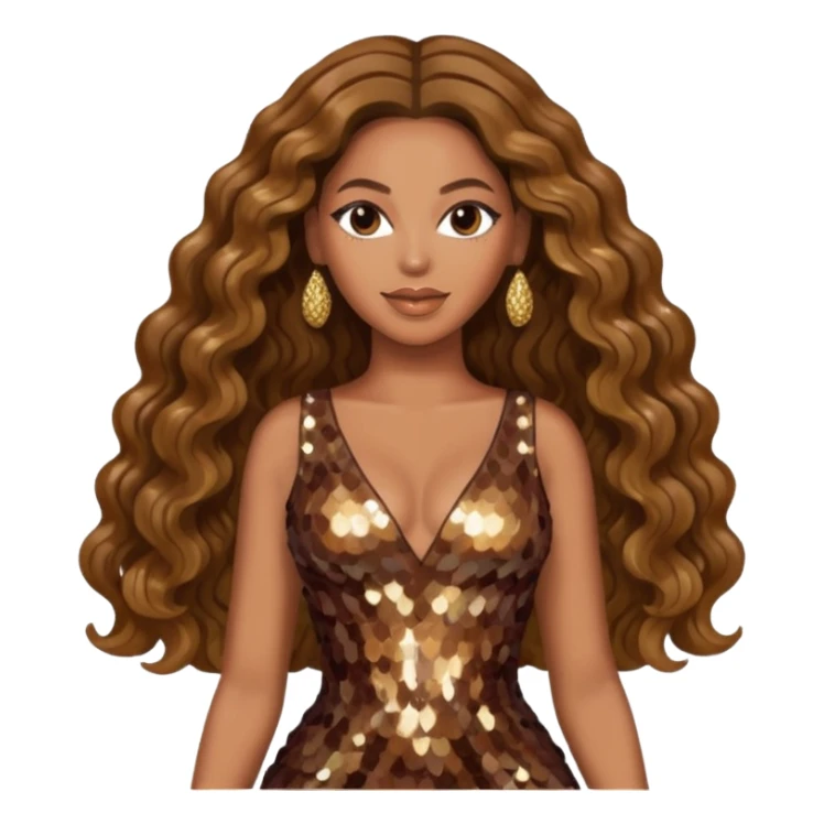 Beyonce with brown long hair sticker