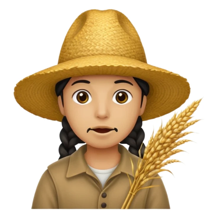 Campechano con una ramita de trigo en la boca sticker