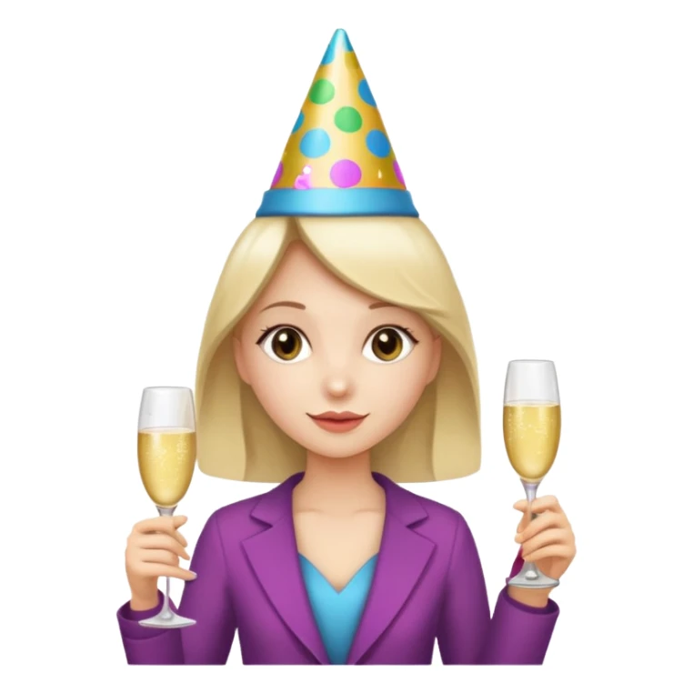 girl with Champagne bottle with party cap, only holding bottle. sticker