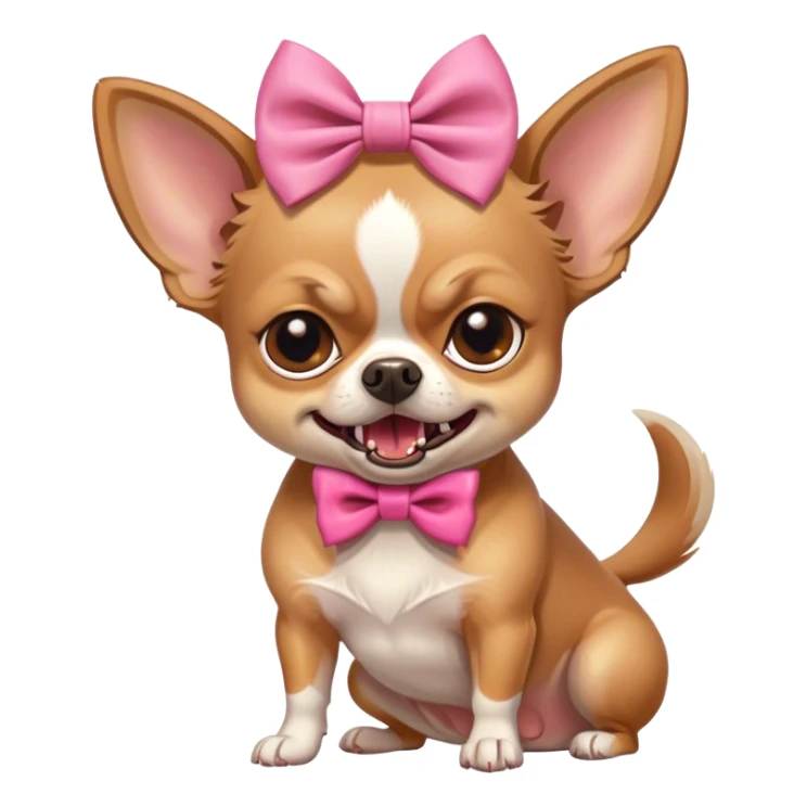 Angry girly chihuahua with bow growling sticker