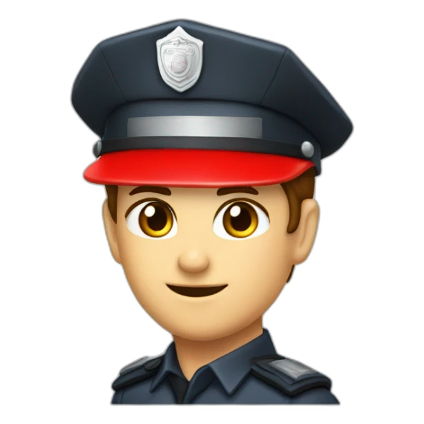 sirena policia intermitente de color rojo fondo blanco sticker