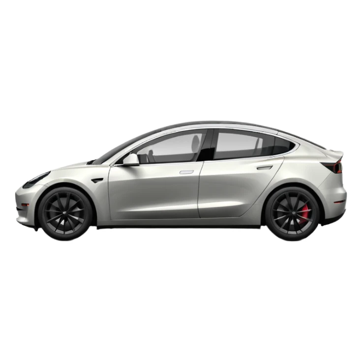 tesla model 3 performance com puxadores das portas pretos e rodas com jantes cinzentas  sticker