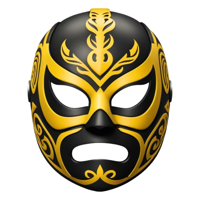 black and yellow luchador mask sticker