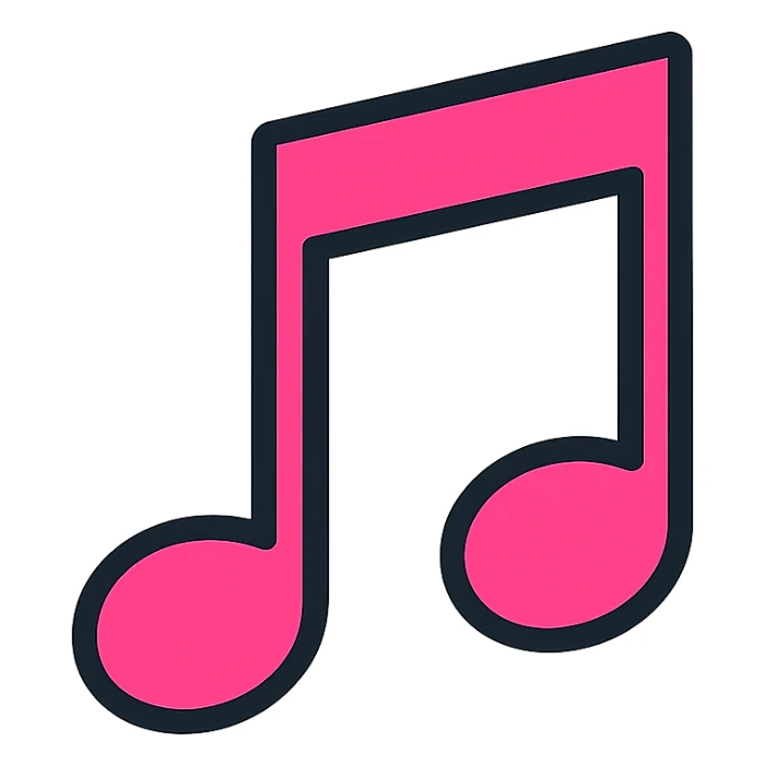 colorful outlined icon of a music note sticker