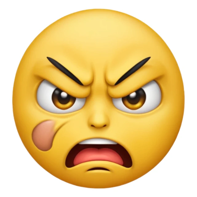 angry face emoji which is also rolling it's eyes sticker