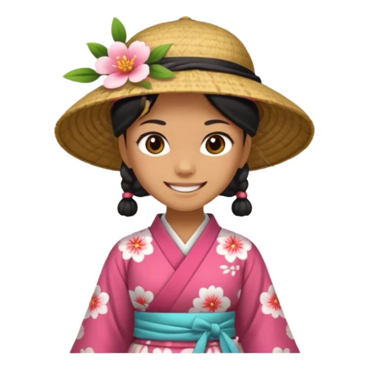 Samurais in Hat, Lone samurai in hat, blossom dress sticker