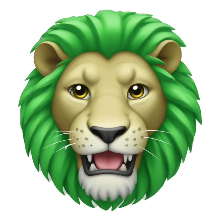 Green Lion face with joint in his mouth sticker
