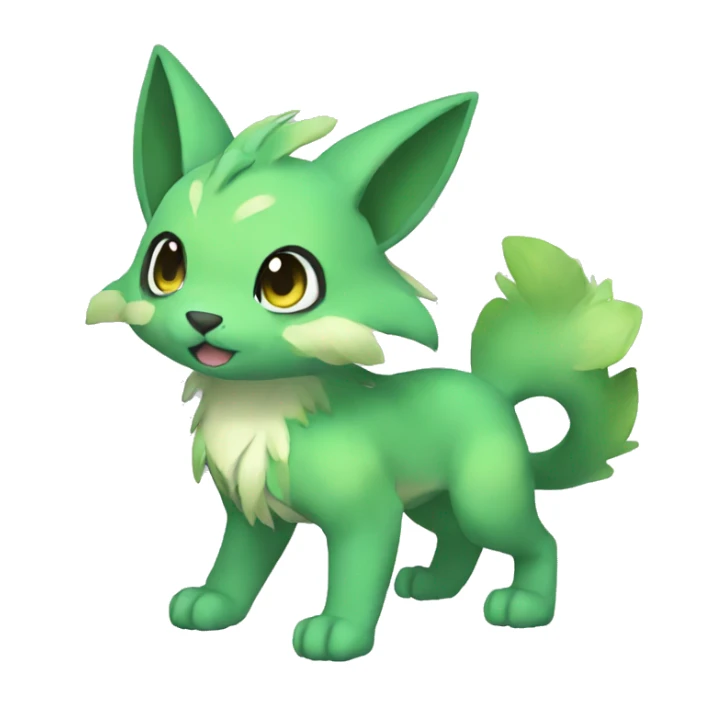 Cute cool green animal hybrid Fakemon full body sticker