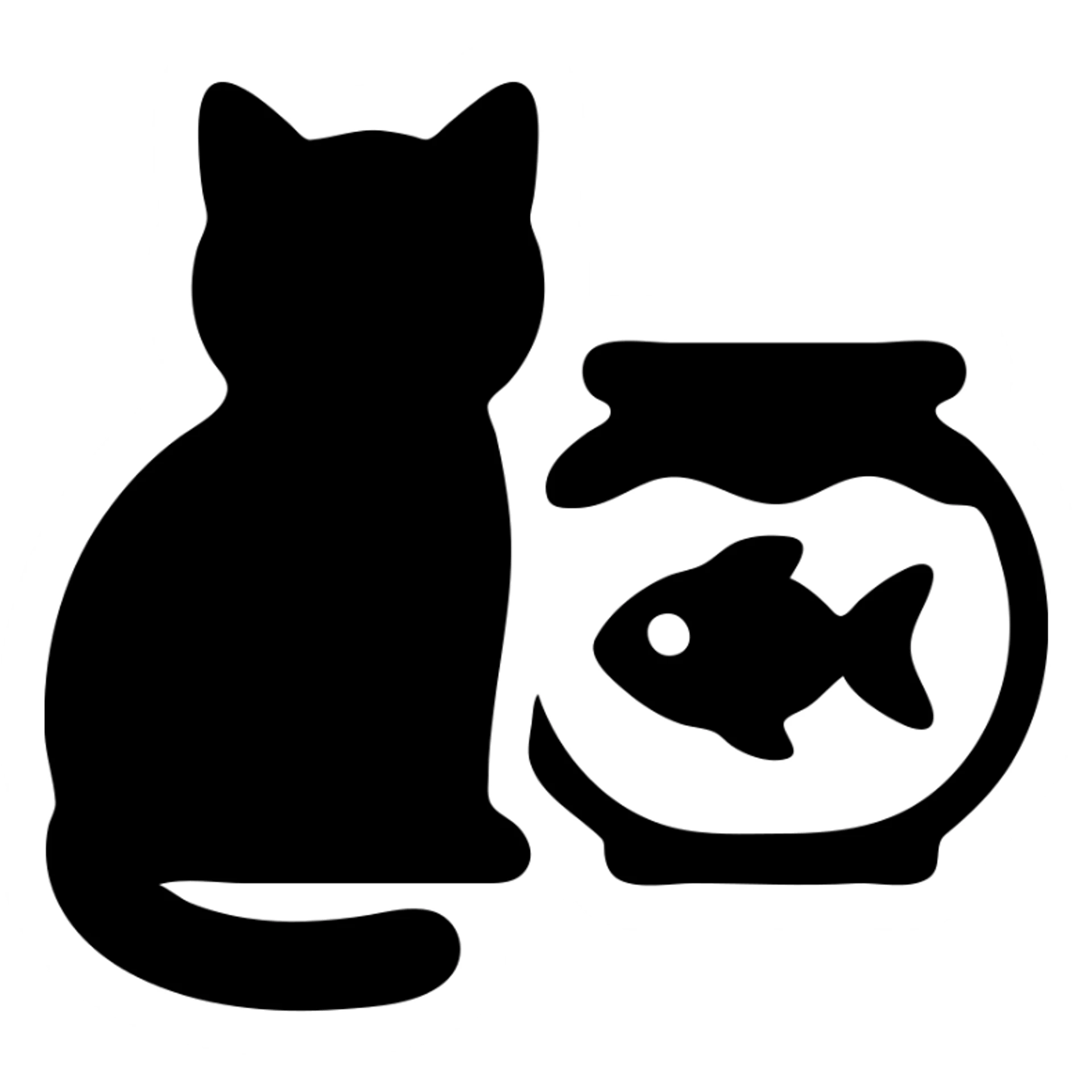 A red-haired cat and a goldfish aquarium sticker