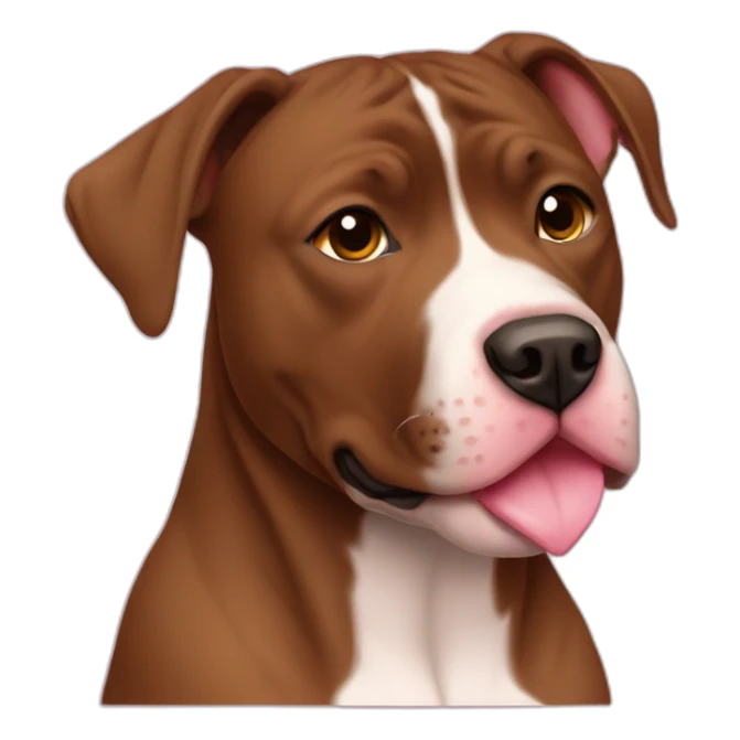 All brown no white Pitbull wth a heart sticker