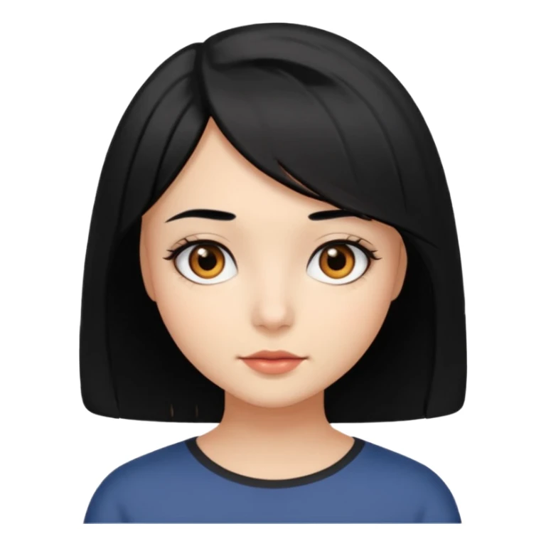 chica con pelo  negro y media melena y ojos castaños sticker