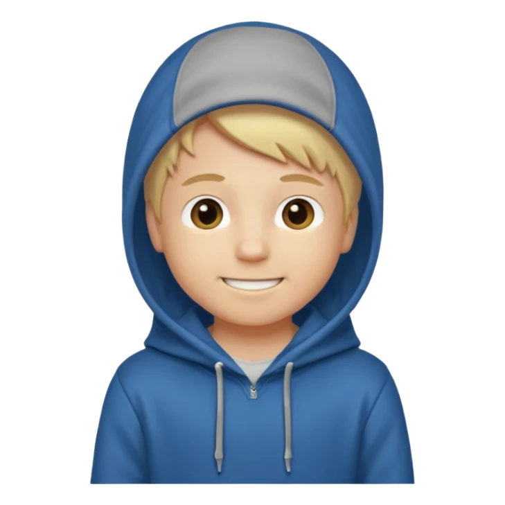 Blond boy with hoodie standing up sticker